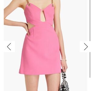Rebecca Vallance Dulce Amore Mini Pink Chain Strap Mini Dress. New New